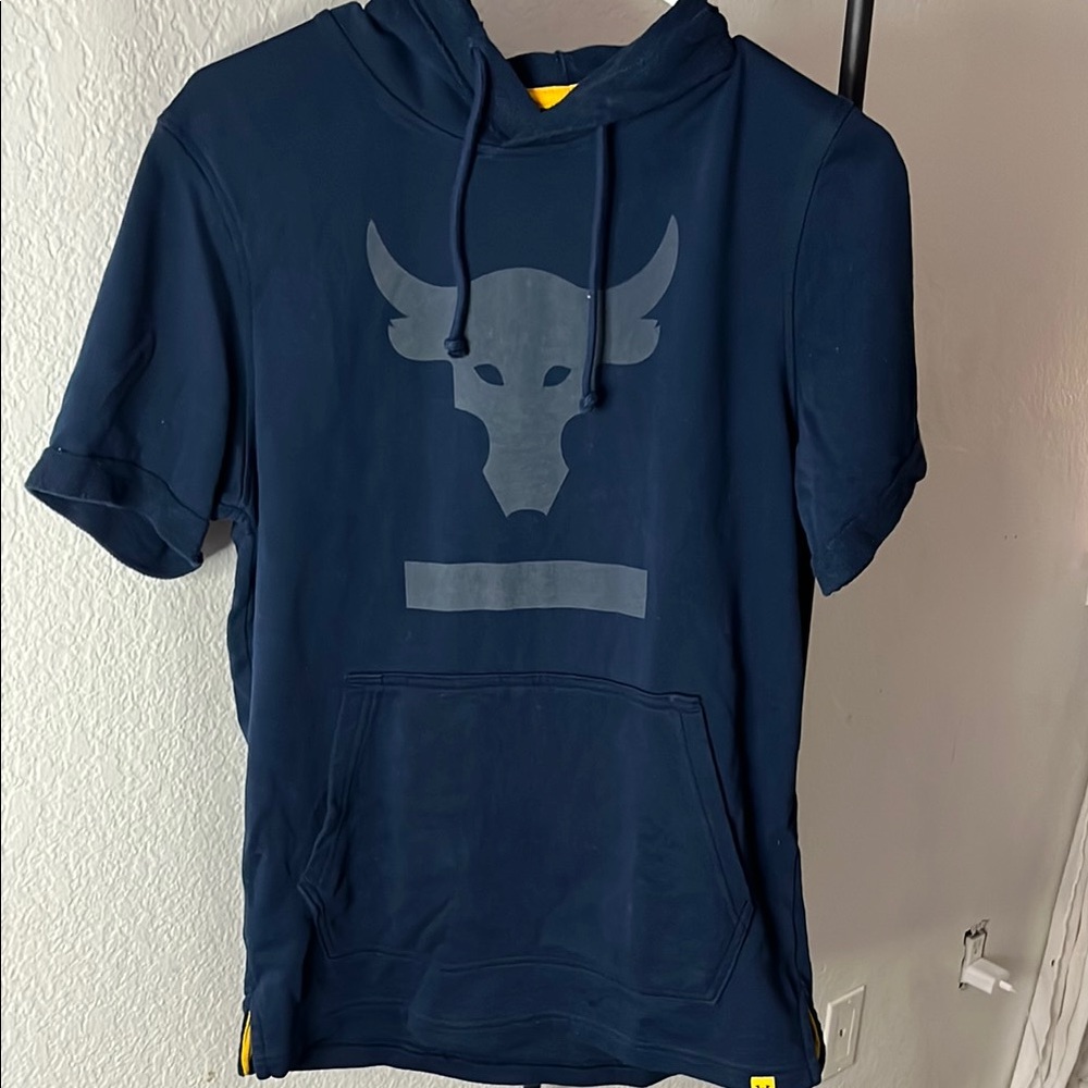 Project Rock Under Armour Navy and Gold Hoodie